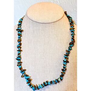 Turquoise & Tiger's Eye Chip Bead Necklace